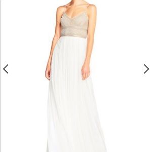 Adrianna Papell Sleeveless Beaded Tulle Gown
